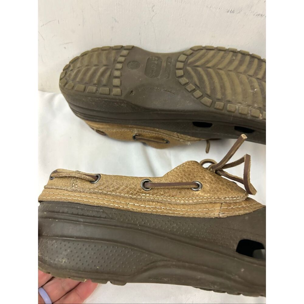Crocs men’s brown boat shoes size 11‎ defect - Picture 7 of 10